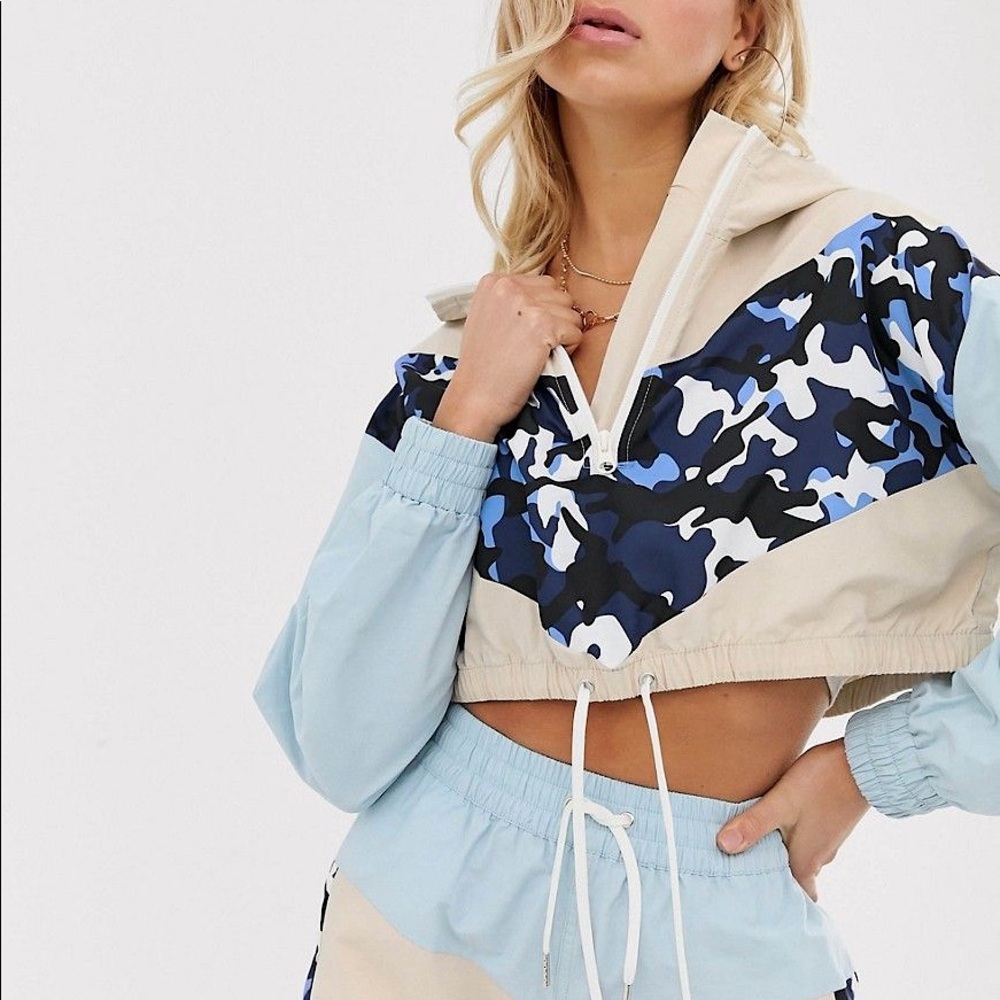 Tracksuit Jacket in Camo Color Block